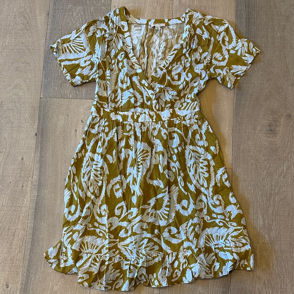 Stylish Olive and White Kids Casual Dress
